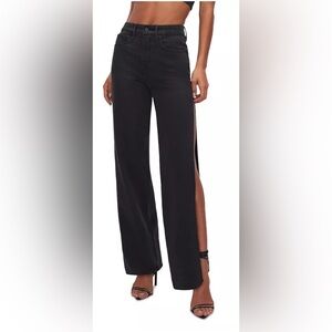 Good American Good Boy Side-Slit High-Rise Straight Jeans – Black269 – 8 / 29
